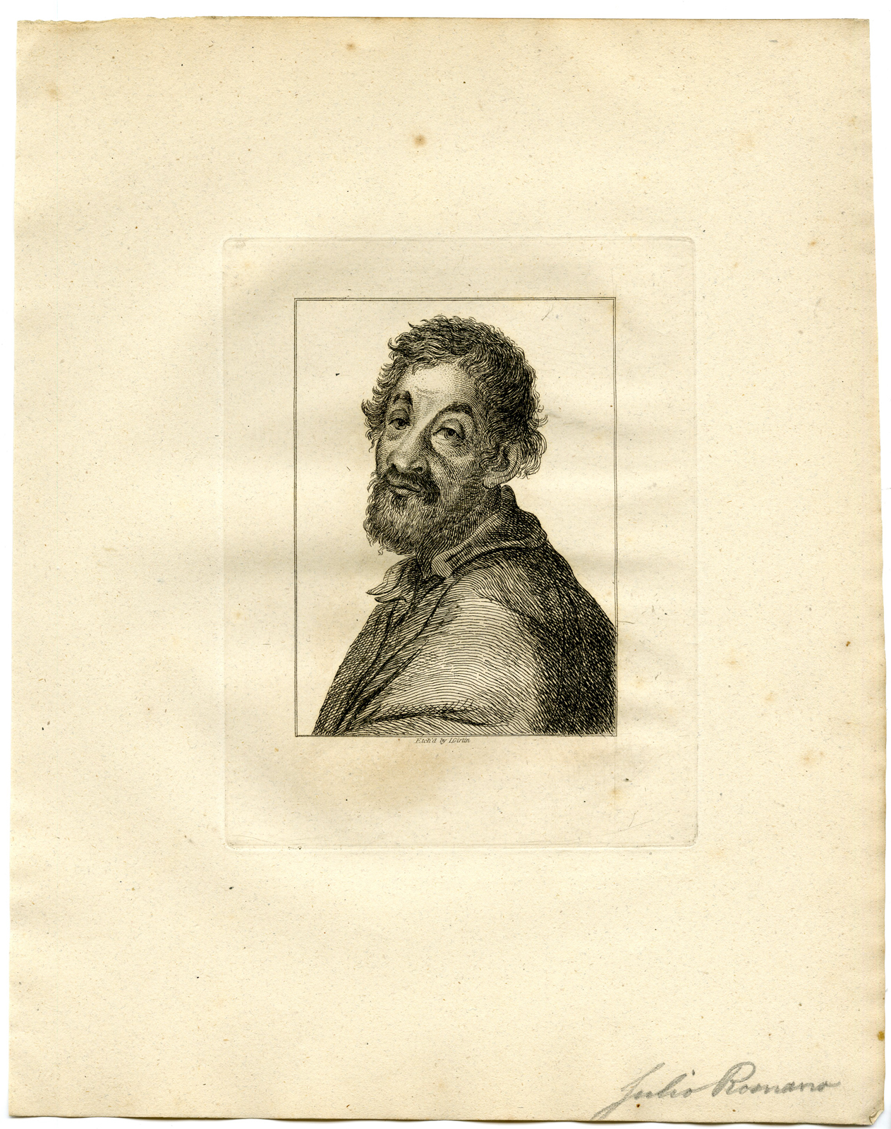 , Antique Print – PORTRAIT-JULIO ROMANO-GIRTIN after TBD – 1817, Pictura Antique Prints