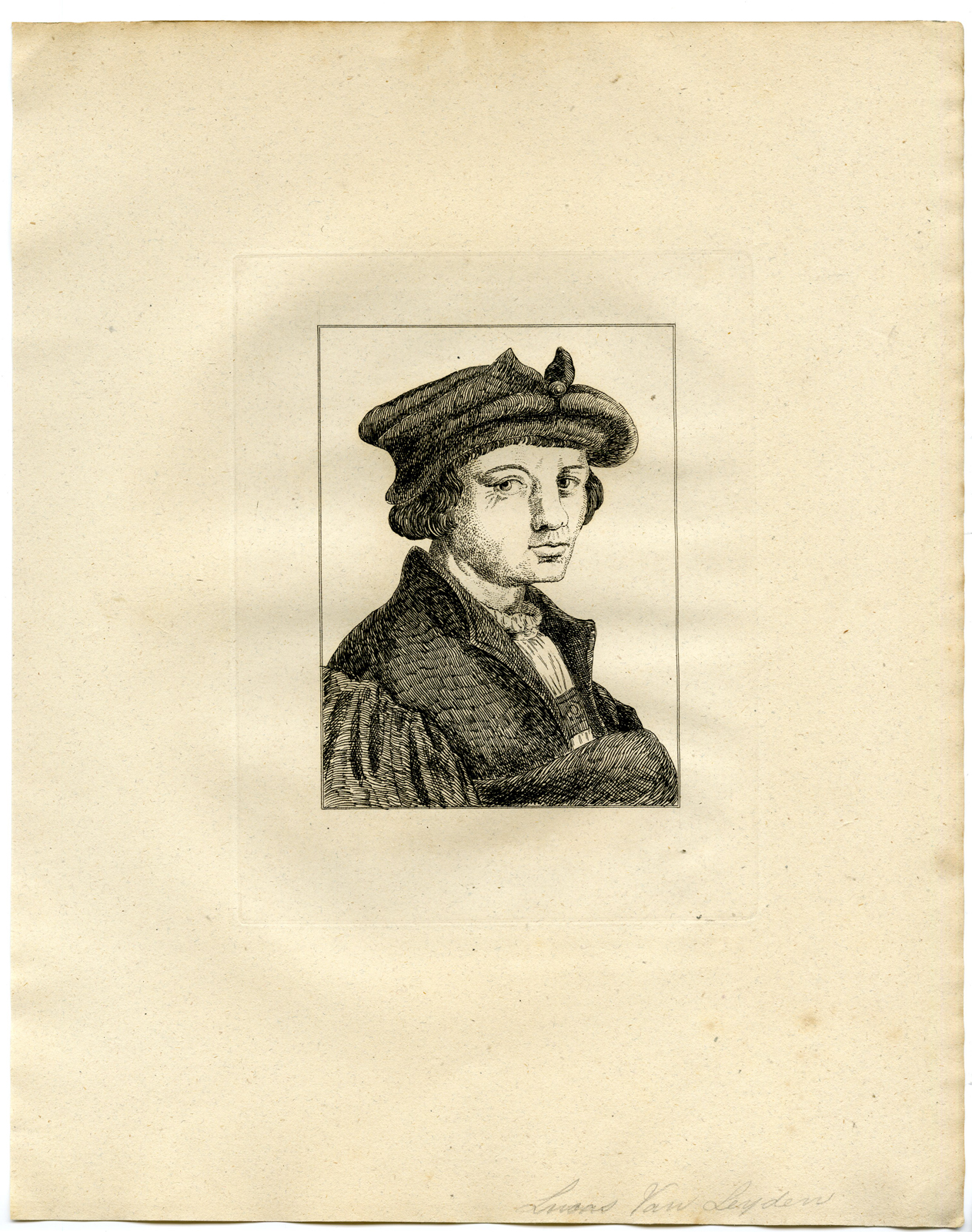 , Antique Print – PORTRAIT-LUCAS VAN LEYDEN-GIRTIN after TBD – 1817, Pictura Antique Prints