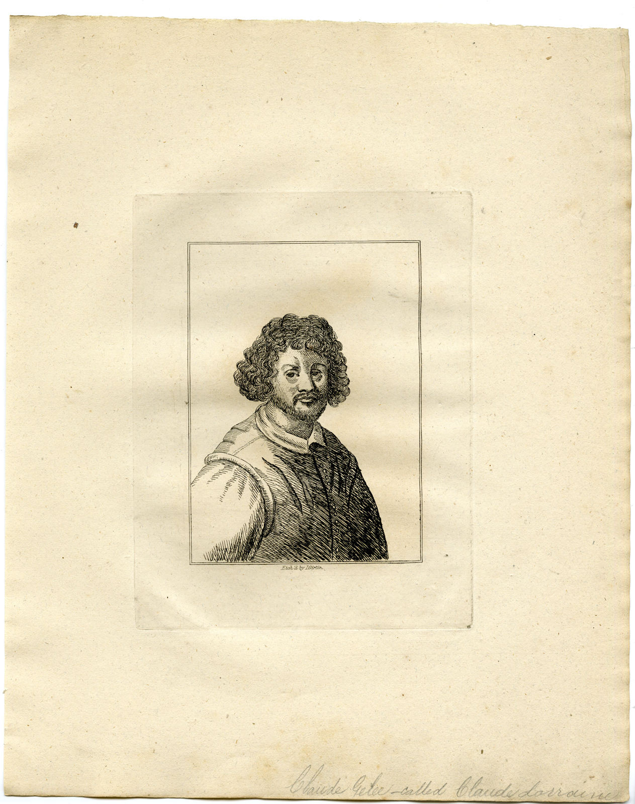 , Antique Print – PORTRAIT-CLAUDE LORRAIN-GELÉE-GIRTIN after TBD – 1817, Pictura Antique Prints