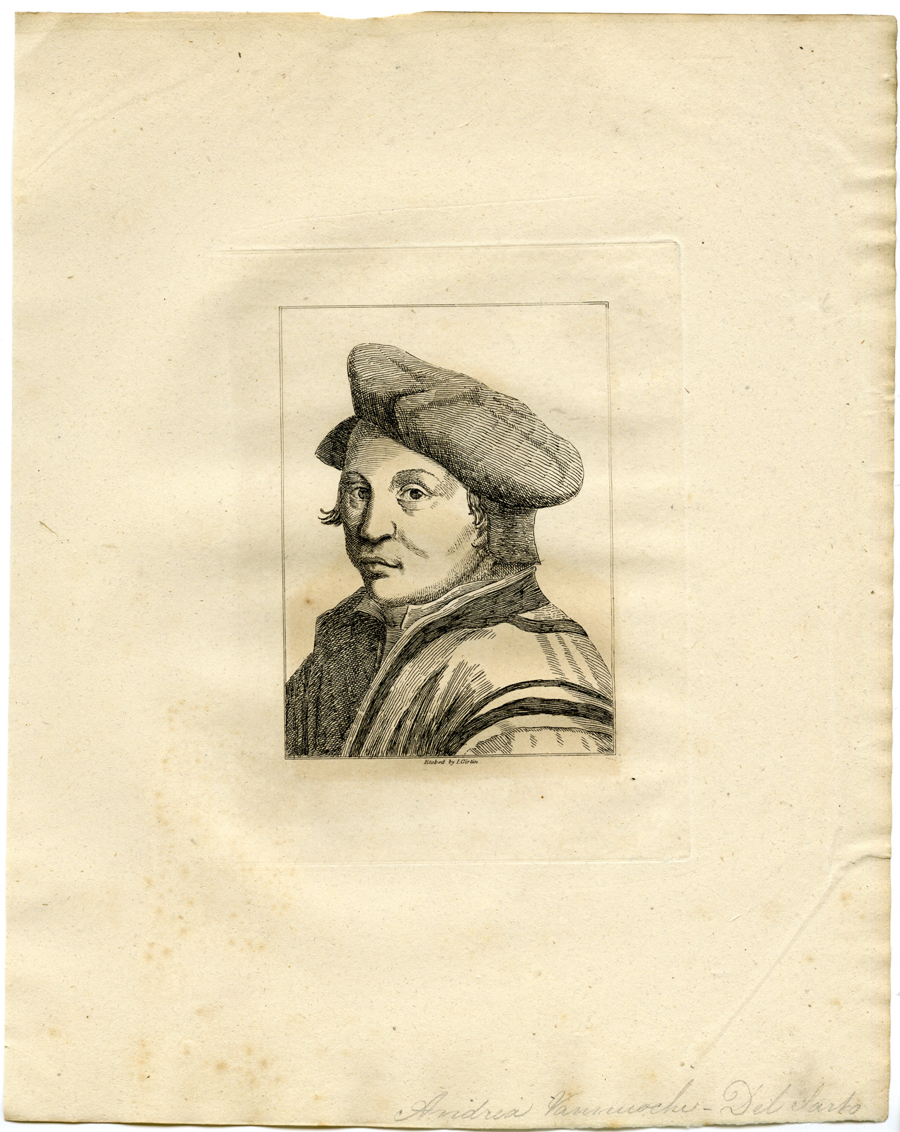 , Antique Print – PORTRAIT-ANDREA DEL SARTO-GIRTIN after TBD – 1817, Pictura Antique Prints