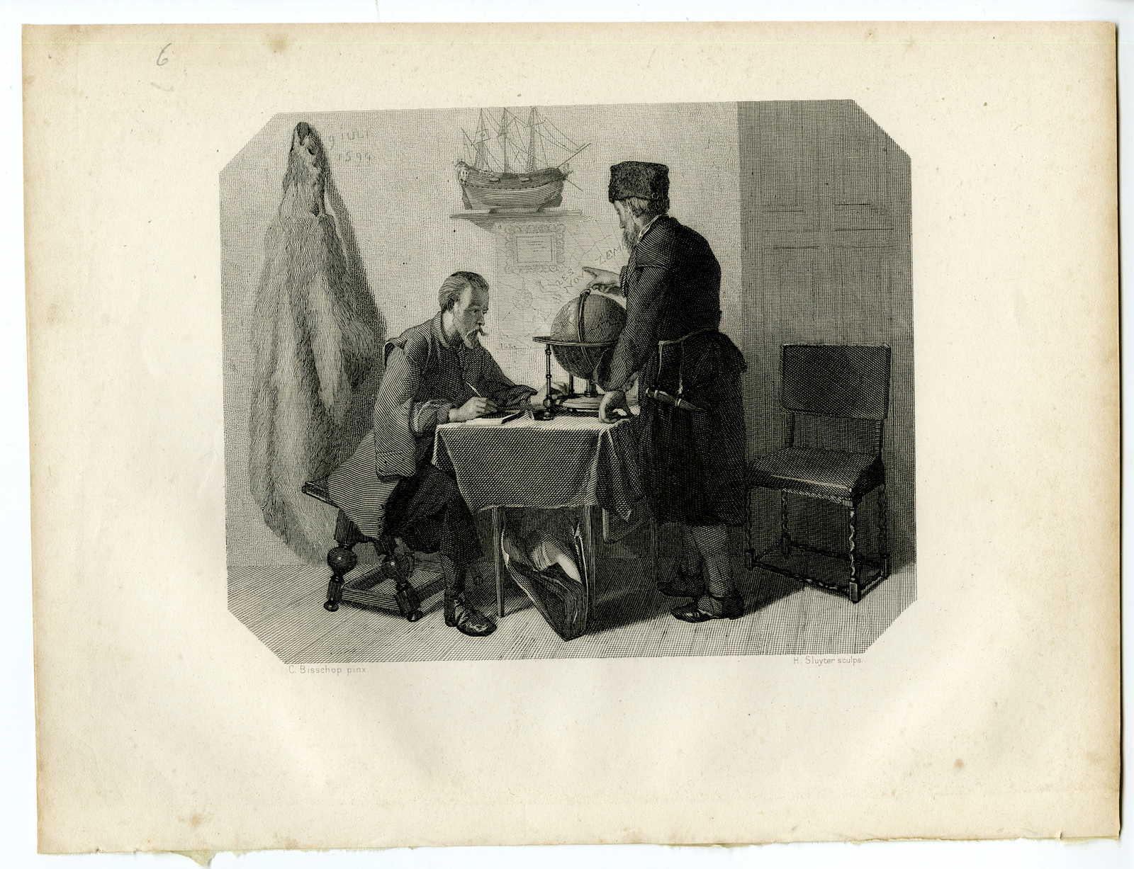 , Antique Print – HEEMSKERK-BARENDSZ-JOURNEY TO THE NORTH-STEELINK after LENNEP – 1880, Pictura Antique Prints