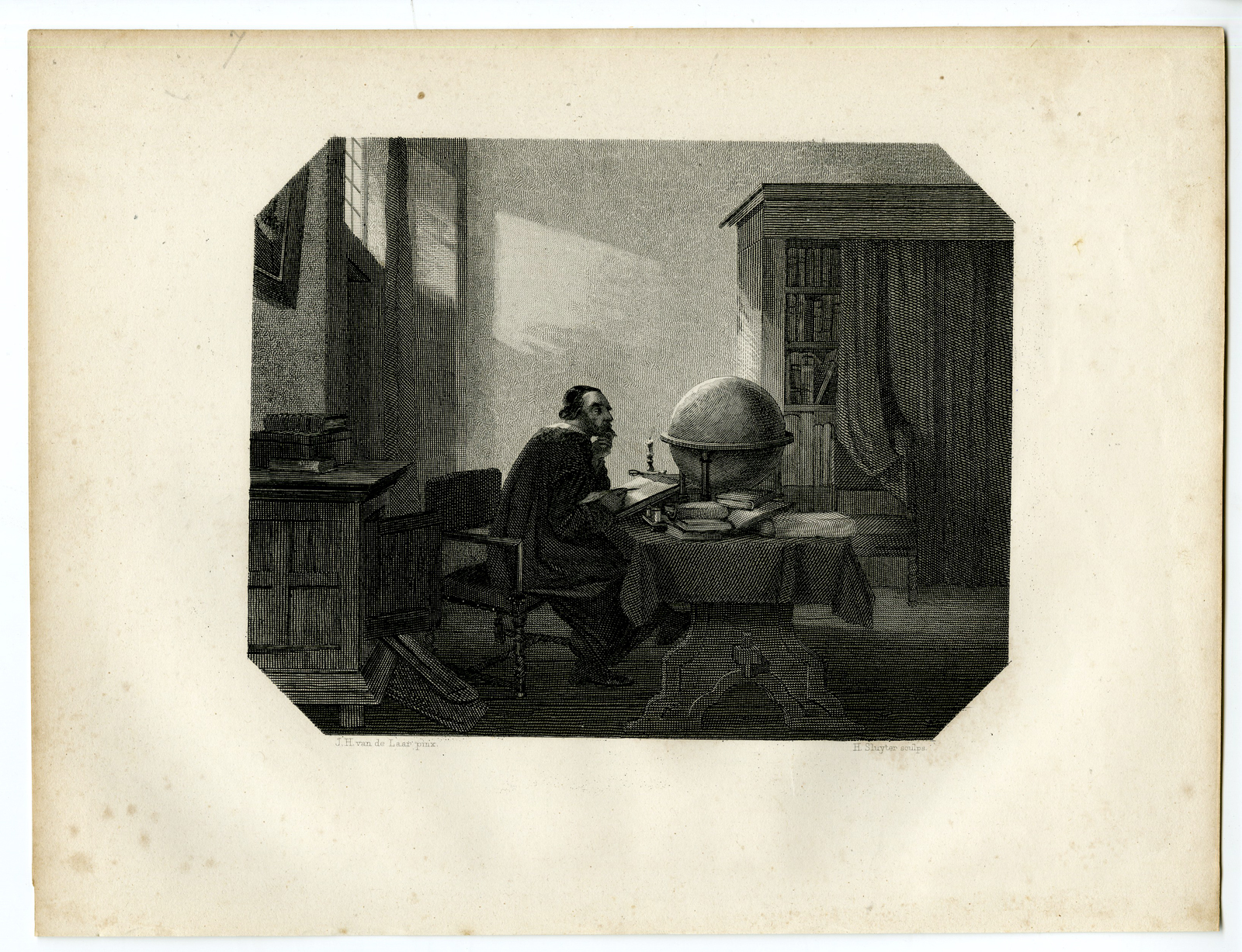 , Antique Print – ADRIAAN ADRIAANSZN. METIUS-ASTRONOMER-STEELINK after LENNEP – 1880, Pictura Antique Prints