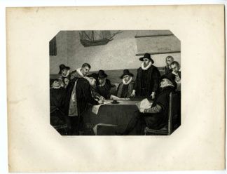 Antique Print - FOUNDING-UNITED EAST INDIAN COMPAGNY-STEELINK after LENNEP - 1880