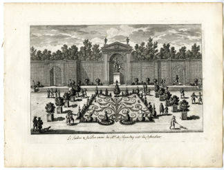 Antique Print - VILLA-GARDENS-CHAMLAY-ARCHITECTURE-PERELLE after own design - c.1670