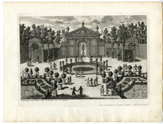 Antique Print - PORTICO-TRELLIS-GARDEN-MONTIGNY-ARCHITECTURE-PERELLE after own design - c.1670