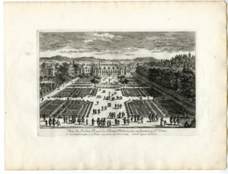 Antique Print - ST. VICTOR-GARDEN-MEDICNAL PLANTS-ARCHITECTURE-PERELLE after own design - c.1670