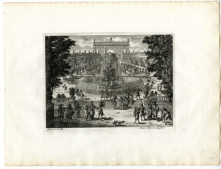 Antique Print - FOUNTAINS-ARCH-ROCOCO GARDEN-ARCHITECTURE-PERELLE after own design - c.1670