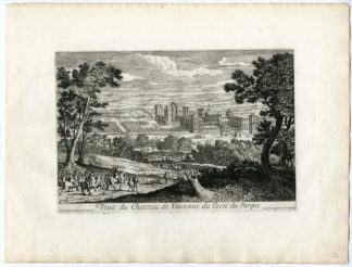 3 Antique Prints - GARDEN-CASTLE-VINCENNES-PARK-ARCHITECTURE-PERELLE after own design - c.1670