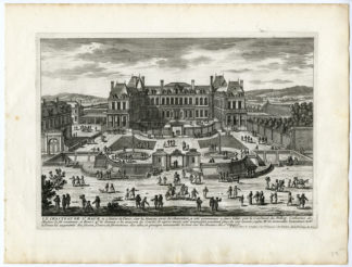 2 Antique Prints - VILLA-GARDEN-CASTLE-MAUR-ARCHITECTURE-PERELLE after own design - c.1670