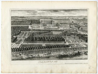 11 Antique Prints - CASTLE-PARK-GARDEN-ST. CLOUD-ARCHITECTURE-PERELLE after own design - c.1670
