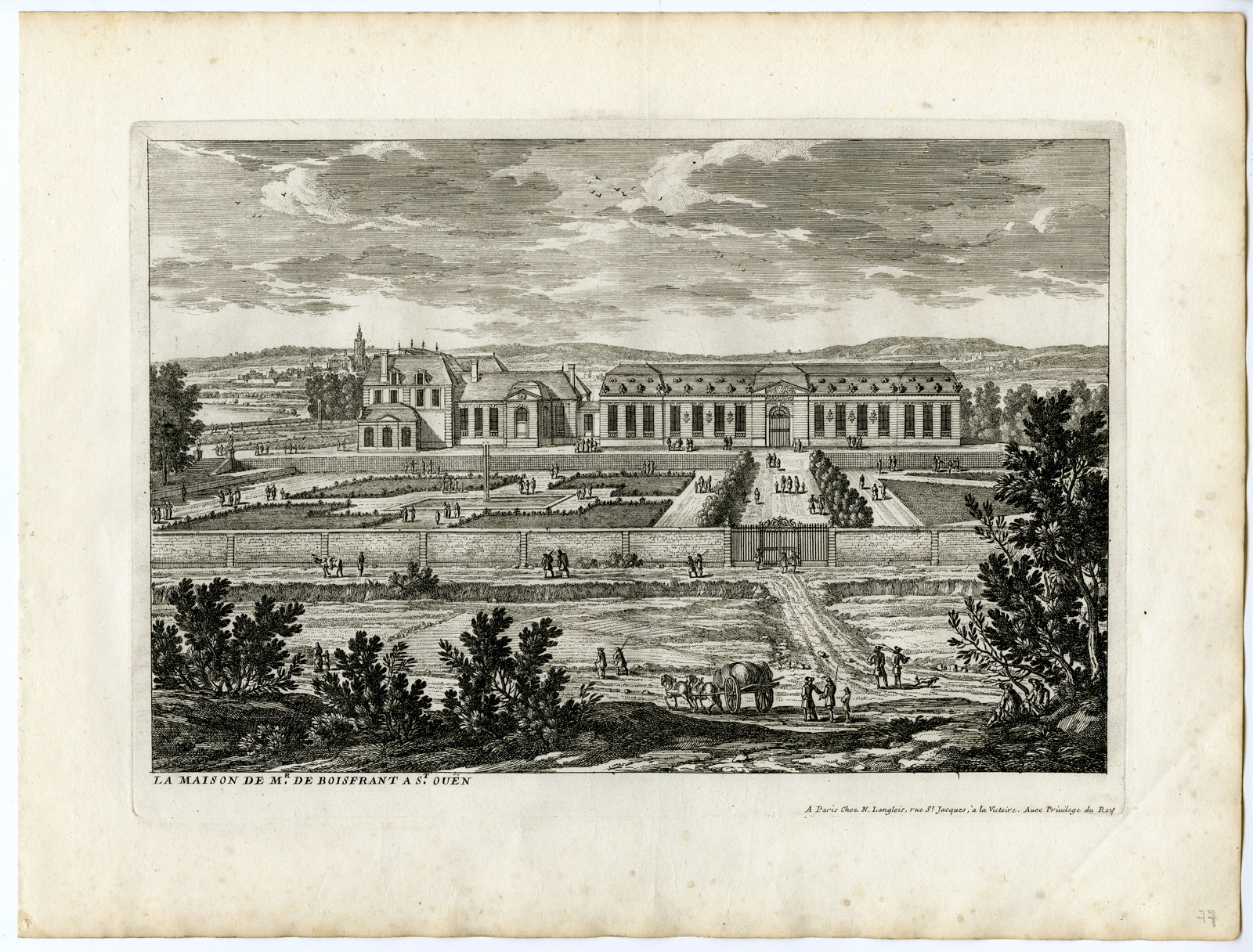 , 3 Antique Prints – CASTLE-DE BOISSFRANT-ST. OUEN-ARCHITECTURE-GARDEN-PERELLE after own design – c.1670, Pictura Antique Prints