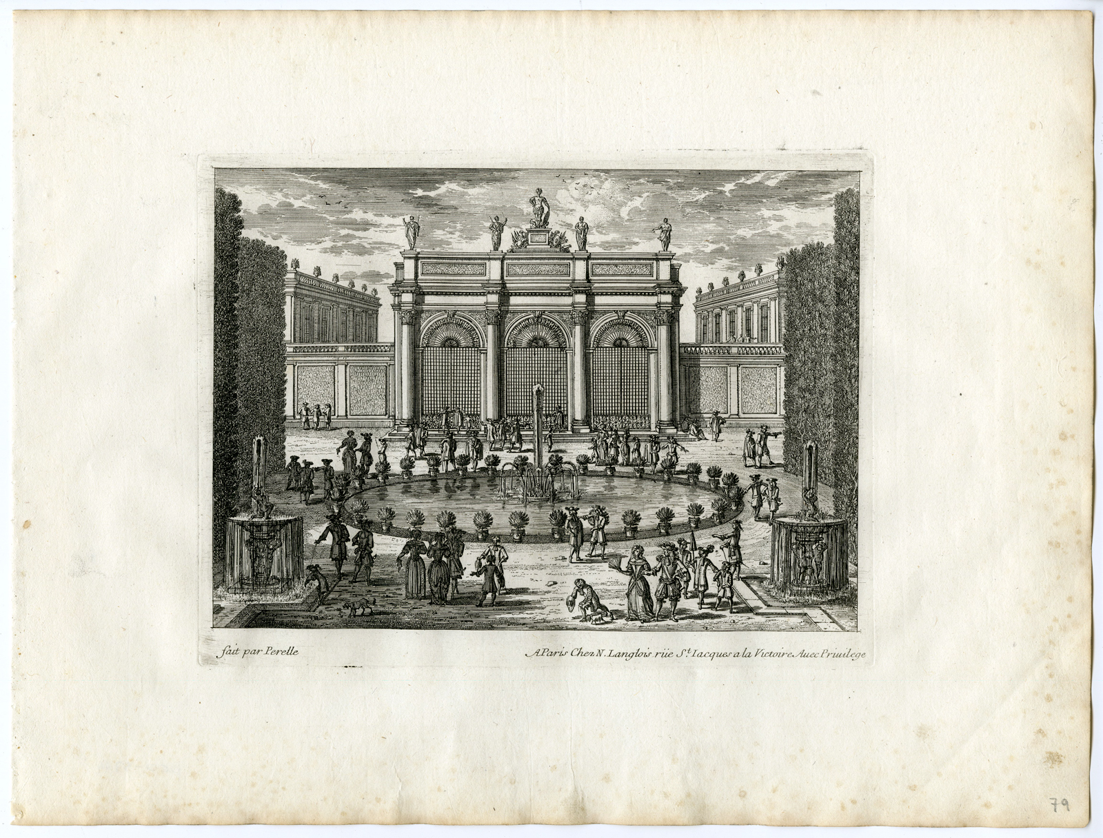 , 3 Antique Prints – CASTLE-DE BOISSFRANT-ST. OUEN-ARCHITECTURE-GARDEN-PERELLE after own design – c.1670, Pictura Antique Prints