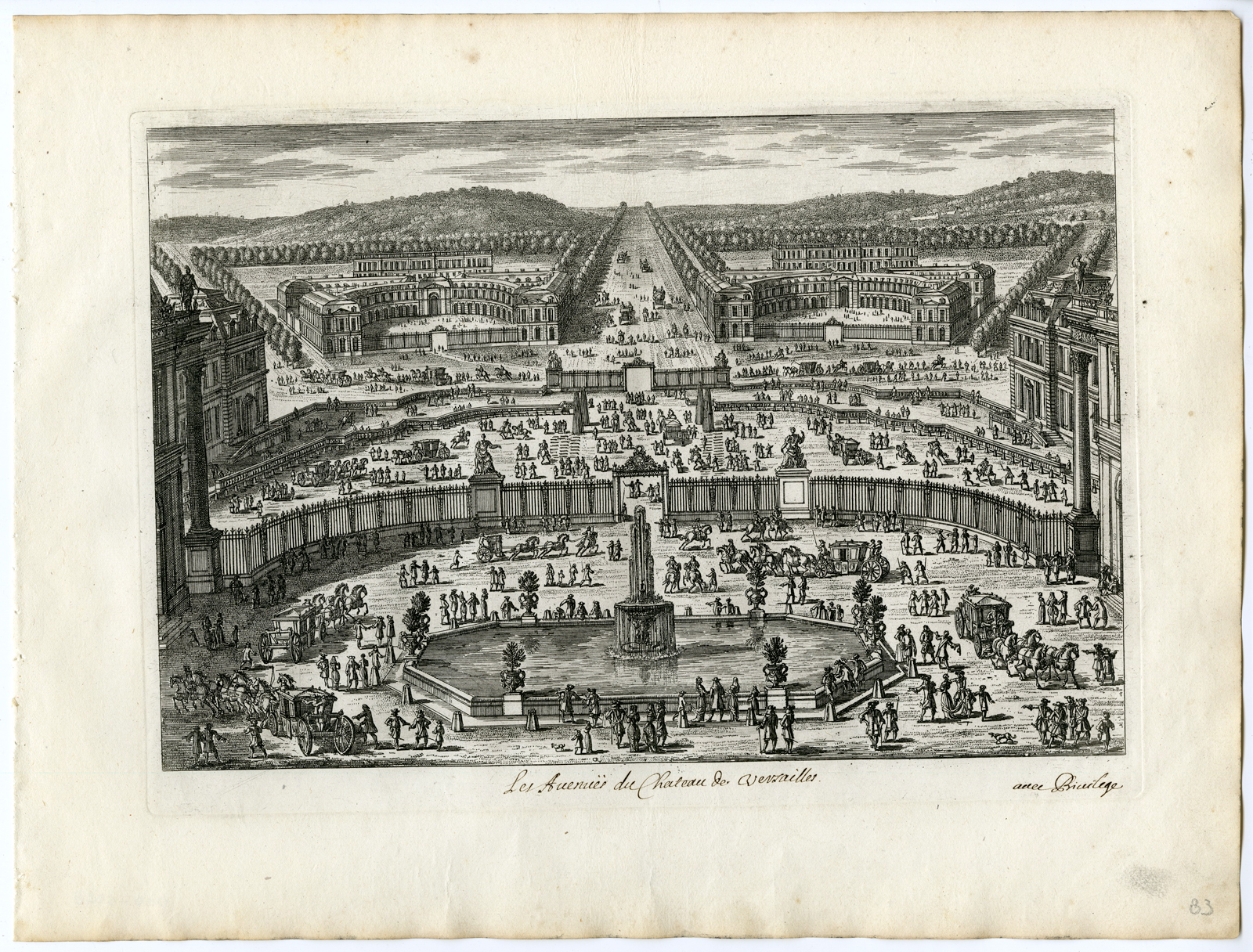 , 37 Antique Prints – VIEWS OF VERSAILLES-PALACE-GARDENS-PERELLE after own design – c.1670, Pictura Antique Prints