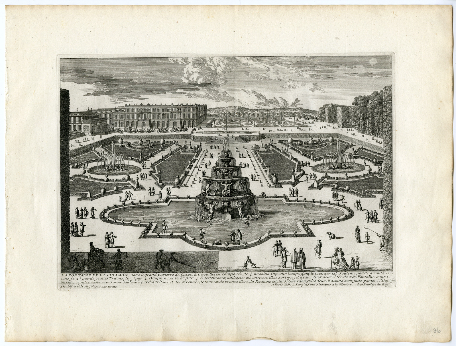 , 37 Antique Prints – VIEWS OF VERSAILLES-PALACE-GARDENS-PERELLE after own design – c.1670, Pictura Antique Prints