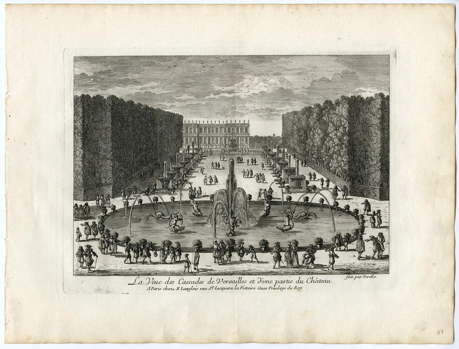 , 37 Antique Prints – VIEWS OF VERSAILLES-PALACE-GARDENS-PERELLE after own design – c.1670, Pictura Antique Prints