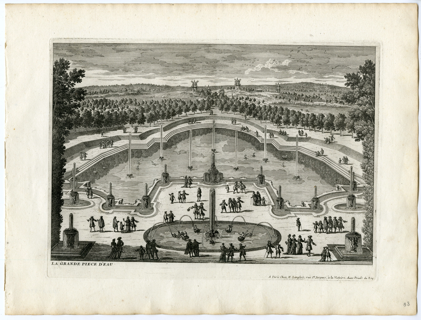 , 37 Antique Prints – VIEWS OF VERSAILLES-PALACE-GARDENS-PERELLE after own design – c.1670, Pictura Antique Prints