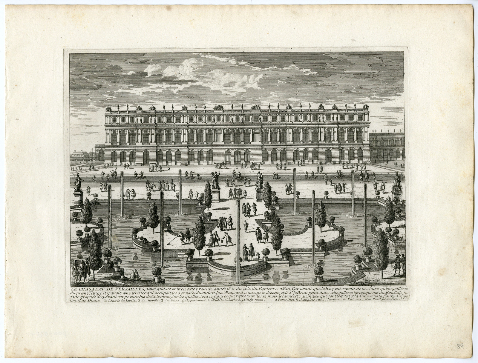 , 37 Antique Prints – VIEWS OF VERSAILLES-PALACE-GARDENS-PERELLE after own design – c.1670, Pictura Antique Prints