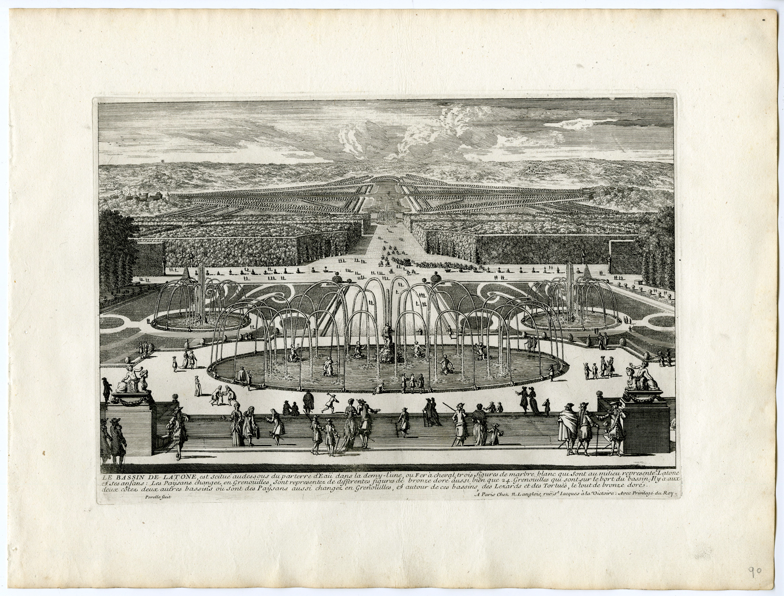 , 37 Antique Prints – VIEWS OF VERSAILLES-PALACE-GARDENS-PERELLE after own design – c.1670, Pictura Antique Prints