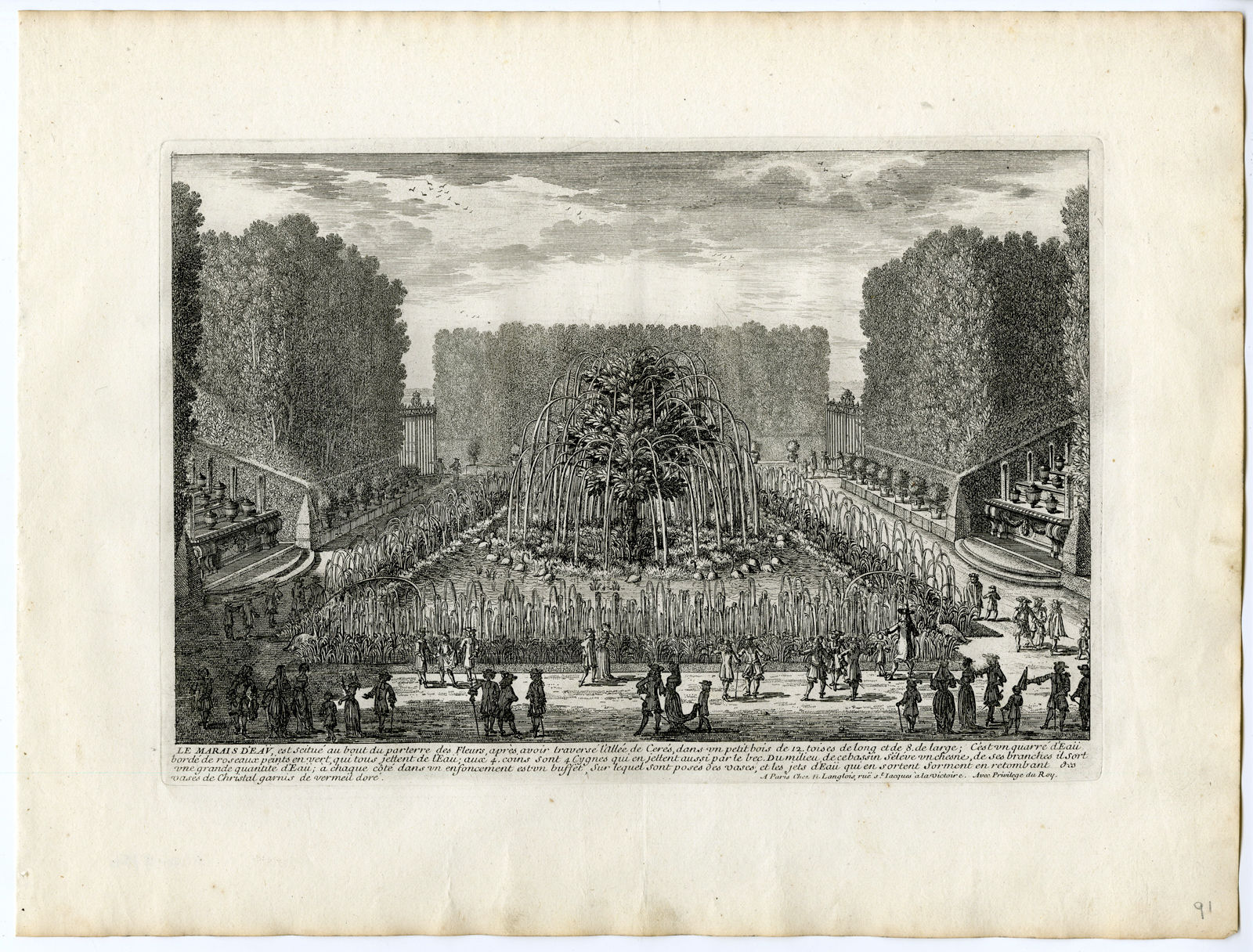 , 37 Antique Prints – VIEWS OF VERSAILLES-PALACE-GARDENS-PERELLE after own design – c.1670, Pictura Antique Prints