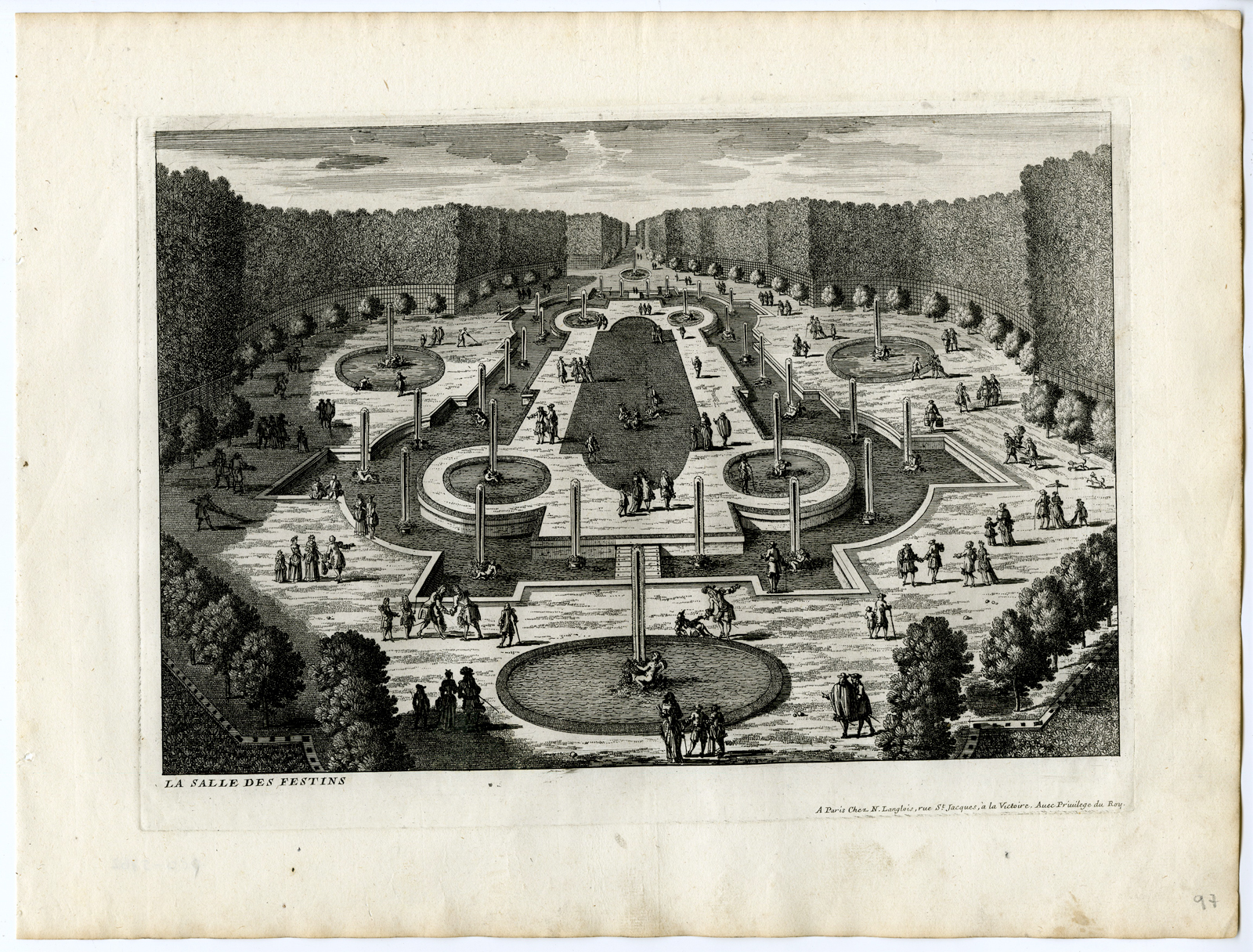 , 37 Antique Prints – VIEWS OF VERSAILLES-PALACE-GARDENS-PERELLE after own design – c.1670, Pictura Antique Prints