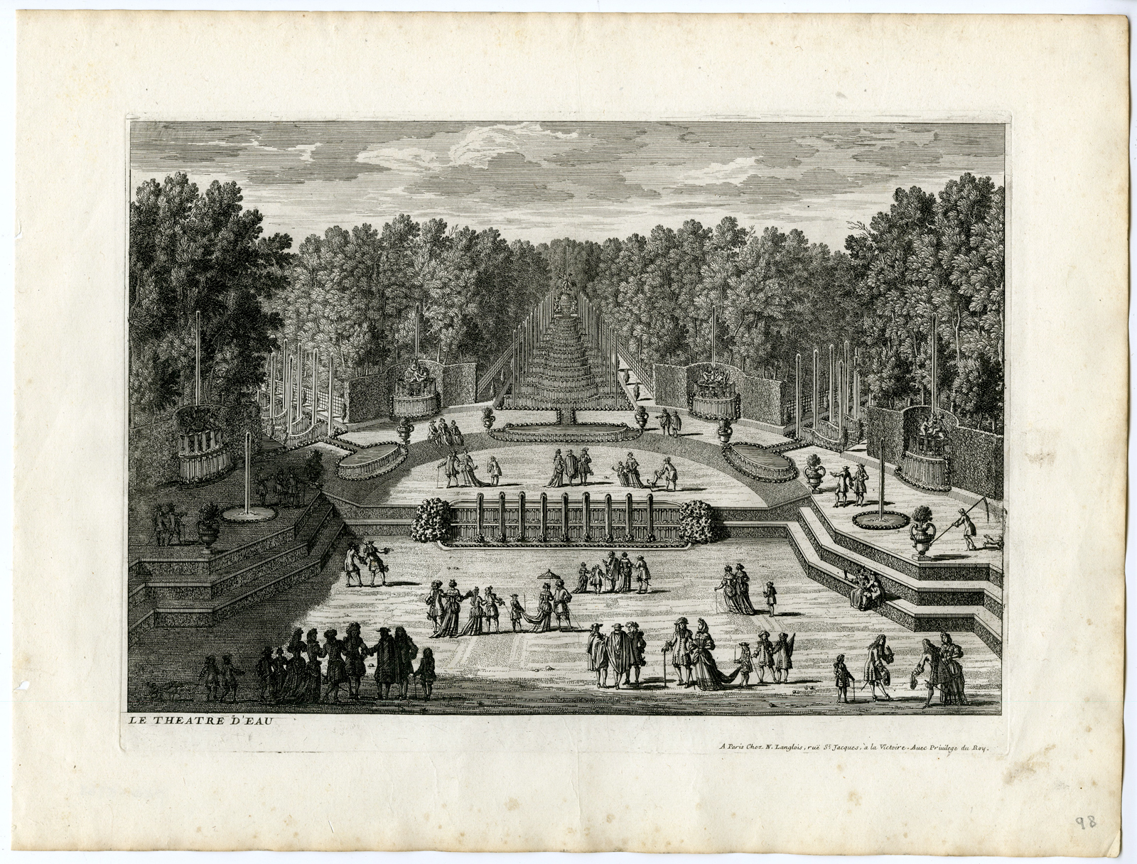 , 37 Antique Prints – VIEWS OF VERSAILLES-PALACE-GARDENS-PERELLE after own design – c.1670, Pictura Antique Prints
