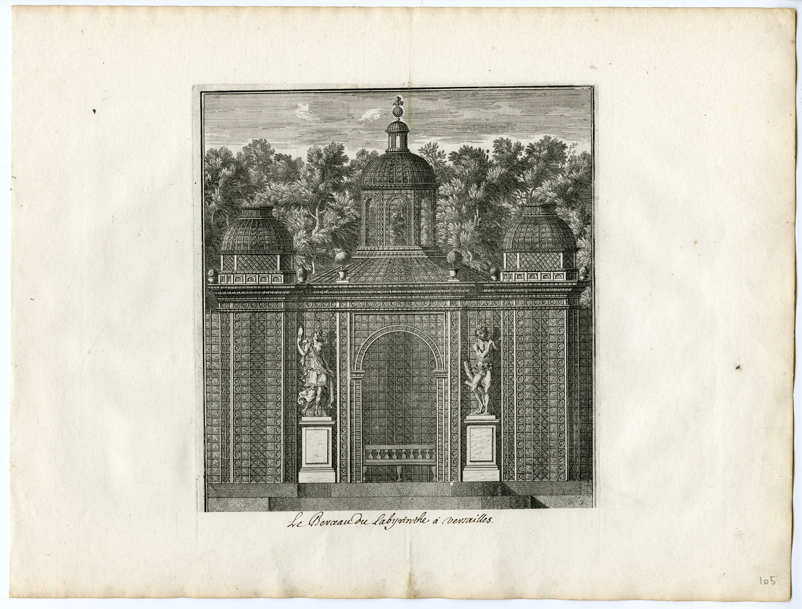, 37 Antique Prints – VIEWS OF VERSAILLES-PALACE-GARDENS-PERELLE after own design – c.1670, Pictura Antique Prints