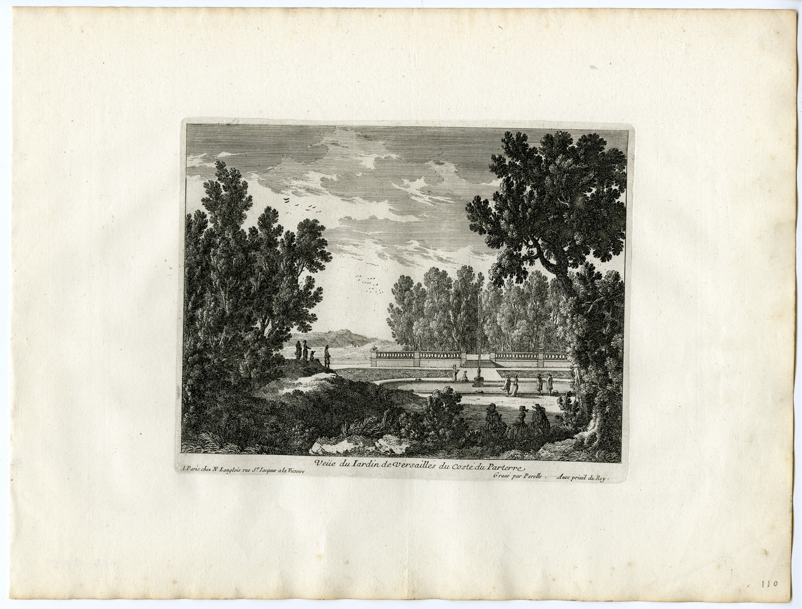, 37 Antique Prints – VIEWS OF VERSAILLES-PALACE-GARDENS-PERELLE after own design – c.1670, Pictura Antique Prints