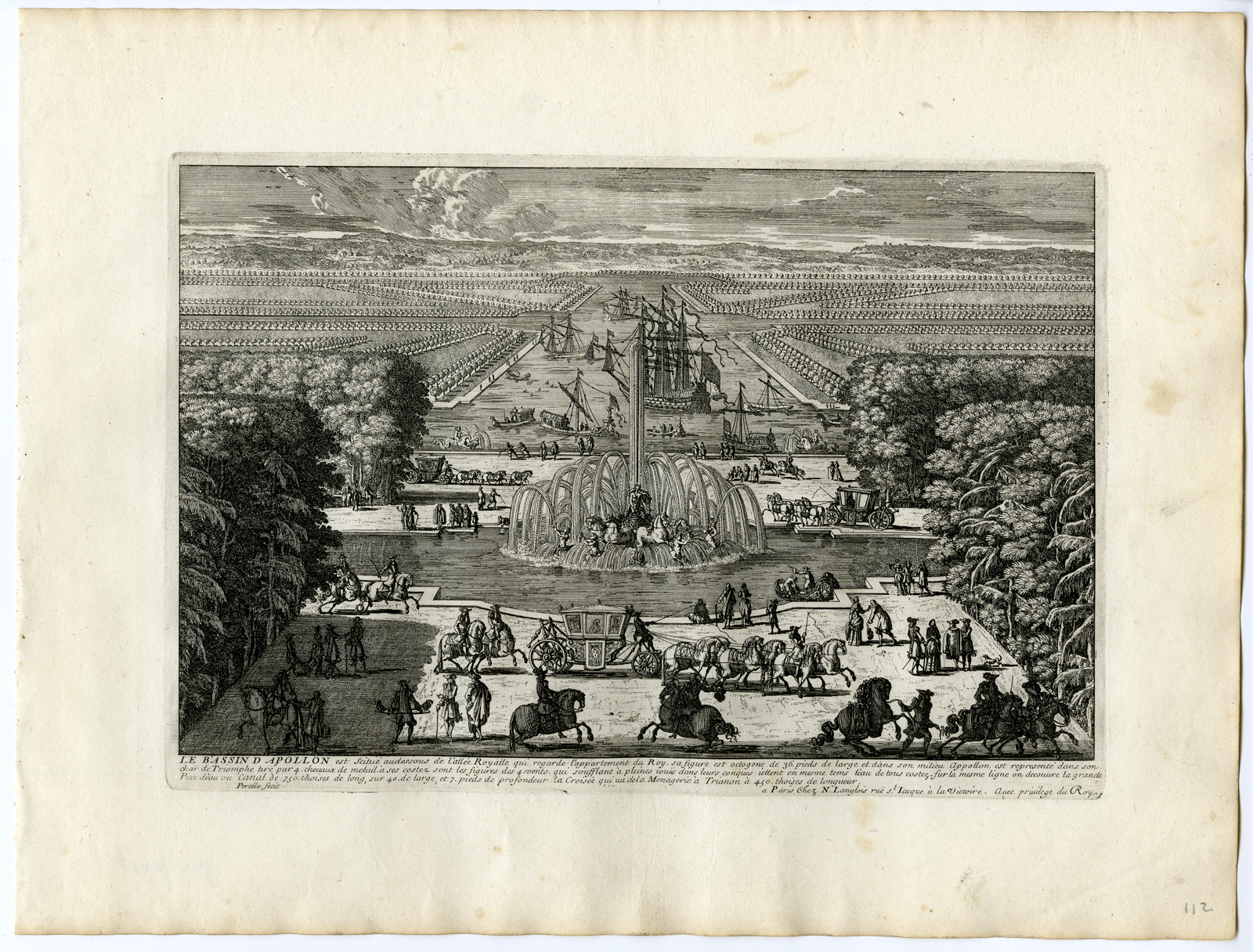 , 37 Antique Prints – VIEWS OF VERSAILLES-PALACE-GARDENS-PERELLE after own design – c.1670, Pictura Antique Prints