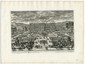 2 Antique Prints - CASTLE-CHATEAU-CLAGNY-ARCHITECTURE-PERELLE after own design - c.1670