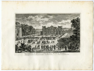 2 Antique Prints - CASTLE-CHATEAU-DE MAISON-ARCHITECTURE-GARDEN-PERELLE after own design - c.1670