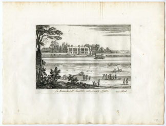 Antique Print - CHATEAU-CASTLE-CHANTELOU-ARCHITECTURE-GARDEN-PERELLE after own design - c.1670