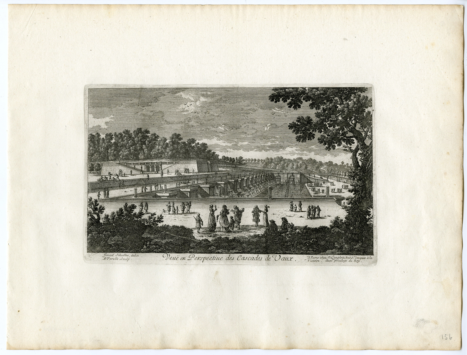 , 4 Antique Prints – CHATEAU-VAUX LE VICOMTE-ARCHITECTURE-GARDEN-PARK-PERELLE after own design – c.1670, Pictura Antique Prints