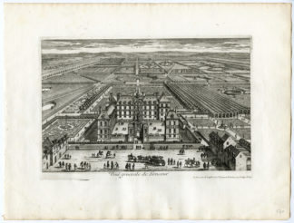 Antique Print - CHATEAU-PARK-GARDEN-LIENCOURT-ARCHITECTURE-PERELLE after own design - c.1670
