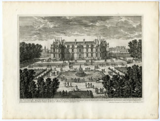 Antique Print - CHATEAU-VILLERS COSTE REZ-ARCHITECTURE-GARDEN-PERELLE after own design - c.1670