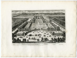 6 Antique Prints - CHATEAU RICHELIEU-ARCHITECTURE-PARK-GARDEN-PERELLE after own design - c.1670