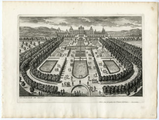 Antique Print - CHATEAU-TRIOLS-GARDEN-ARCHITECTURE-PERELLE after own design - c.1670