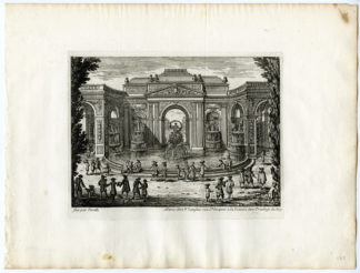 Antique Print - ARCH-GARDEN-PARK-ARCHITECTURE-PERELLE after own design - c.1670