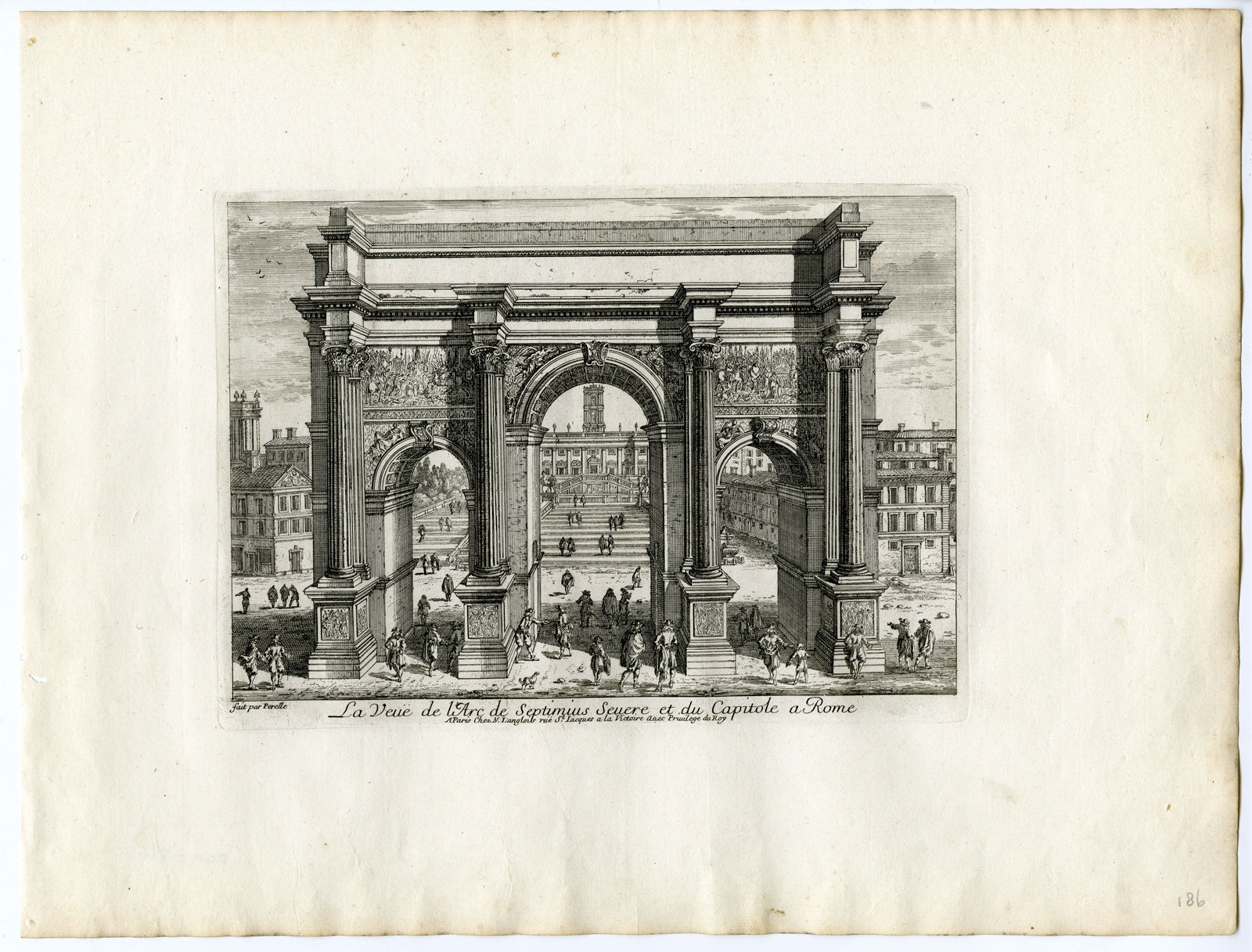 , 15 Antique Prints – VIEWS OF ROME-VATICAN-PERELLE after own design – c.1670, Pictura Antique Prints
