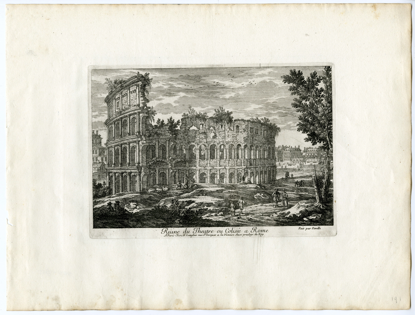 , 15 Antique Prints – VIEWS OF ROME-VATICAN-PERELLE after own design – c.1670, Pictura Antique Prints