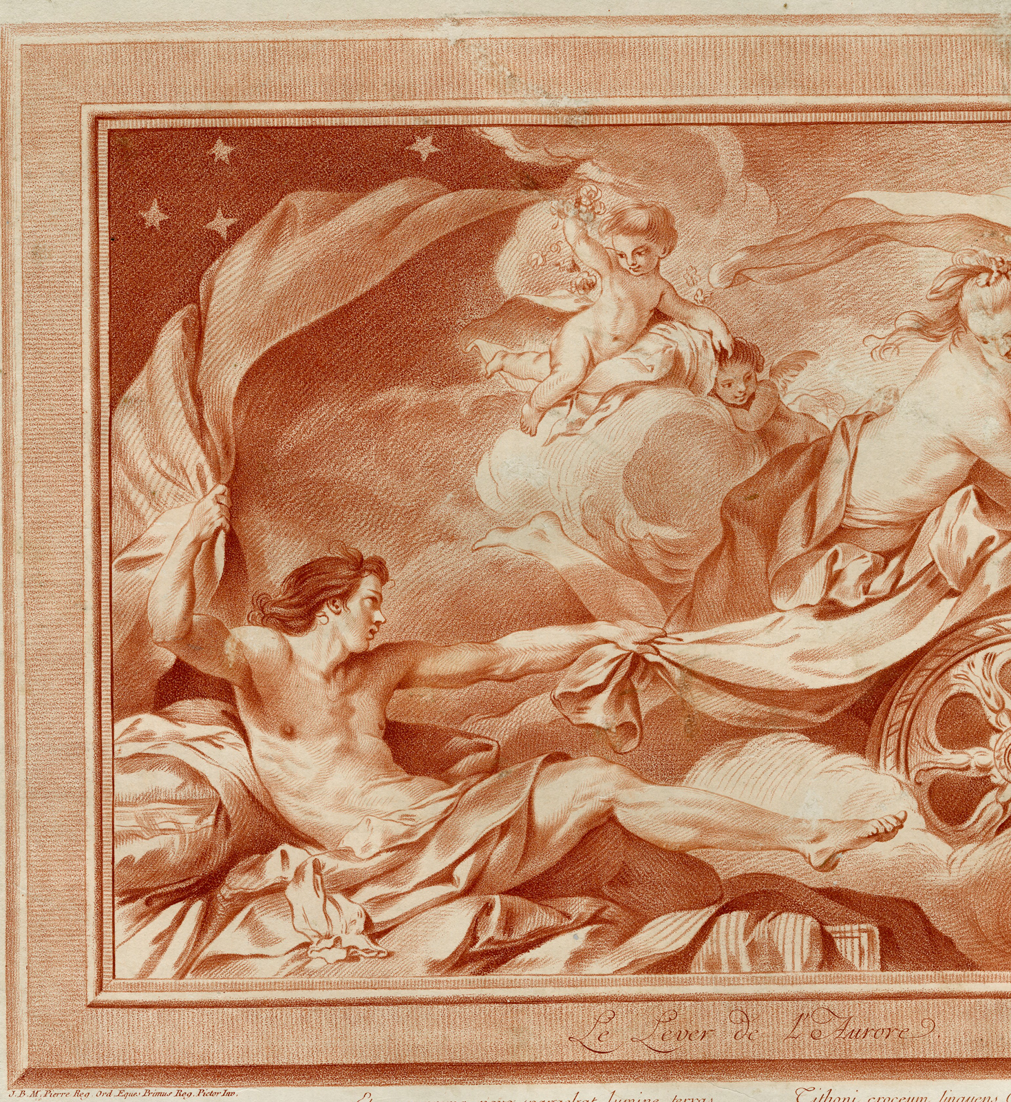 , Antique Print – SUNRISE-GODDESS OF DAWN-AURORA (J.B. Lucien after Pierre, c.1780), Pictura Antique Prints