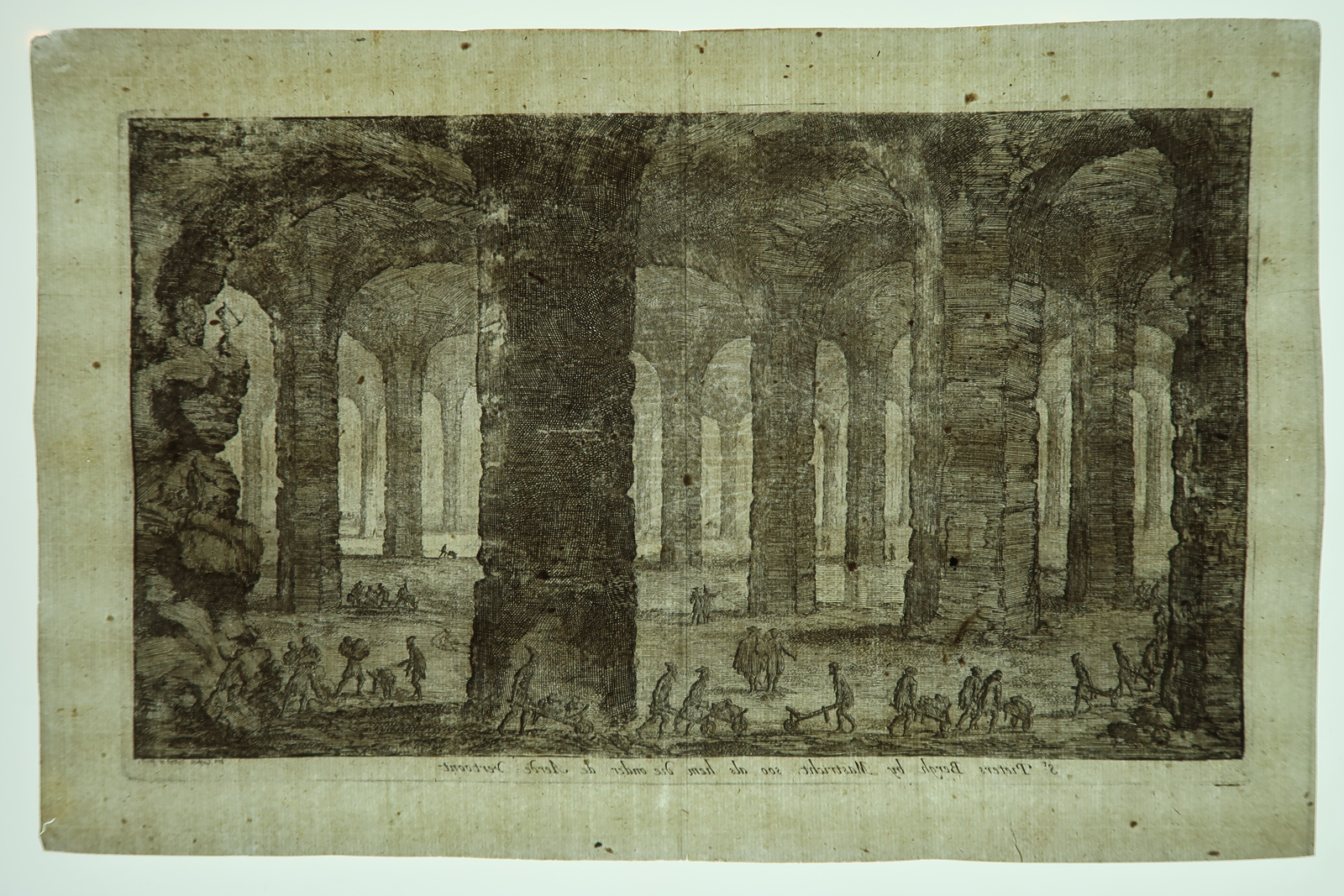 , Antique Print – CAVE-QUARRY-ST. PIETERSBERG-MAASTRICHT-LUYKEN after unknown artist – 1696, Pictura Antique Prints