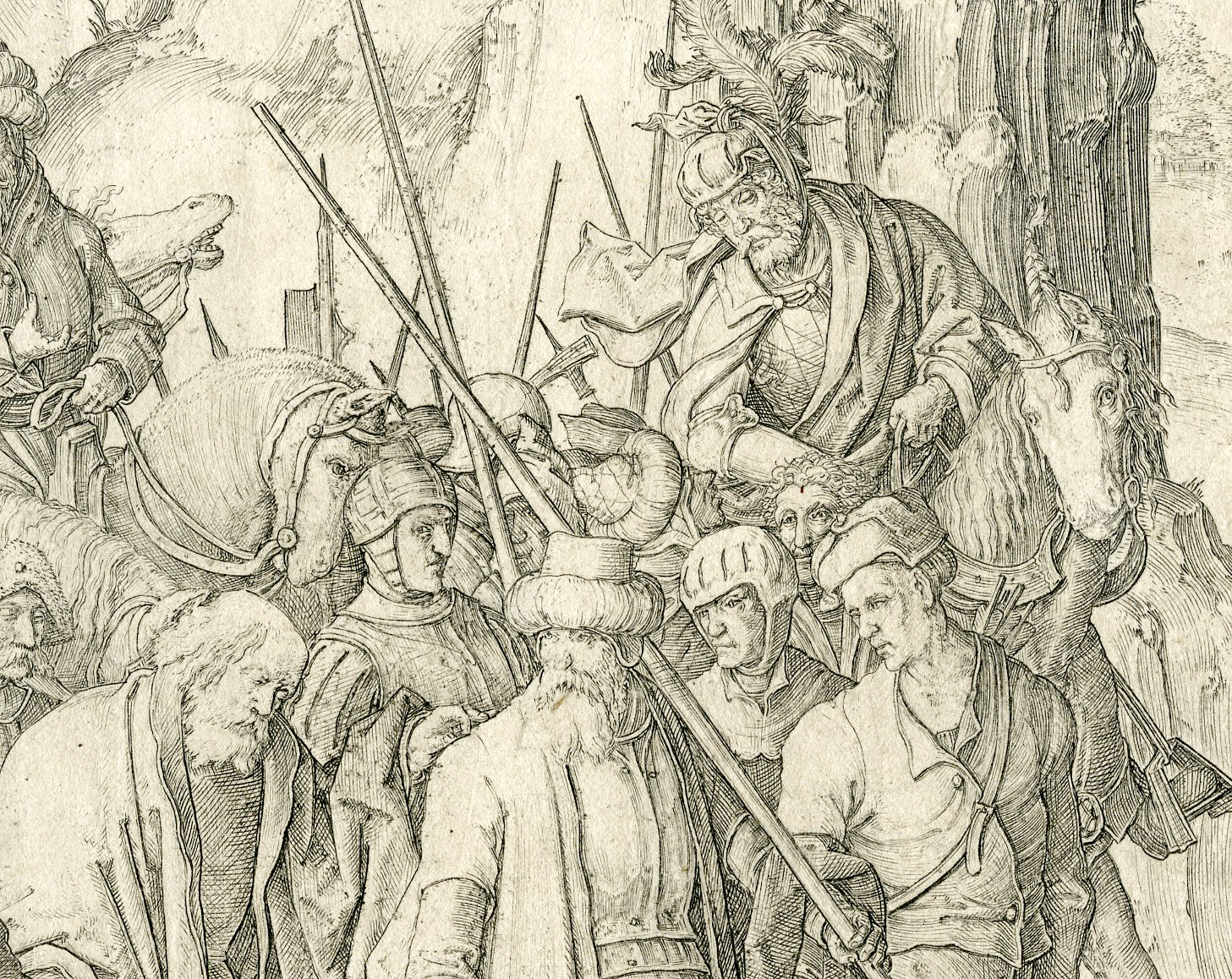 , Antique Print – CONVERSION OF ST. PAUL-DAMASCUS-VAN LEYDEN after own design – 1509, Pictura Antique Prints