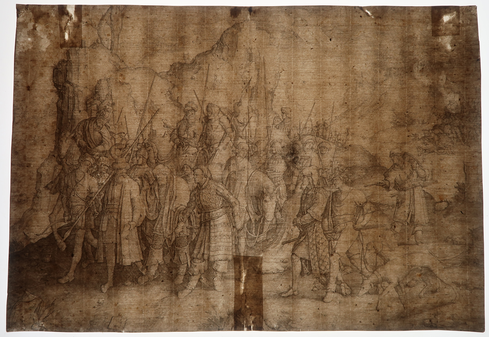 , Antique Print – CONVERSION OF ST. PAUL-DAMASCUS-VAN LEYDEN after own design – 1509, Pictura Antique Prints