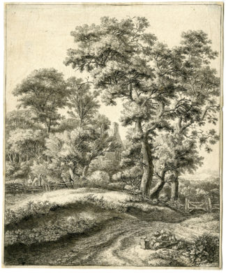 Antique Master Print-RESTING FAMILY-LIFETIME IMPR-Waterloo-c.1650