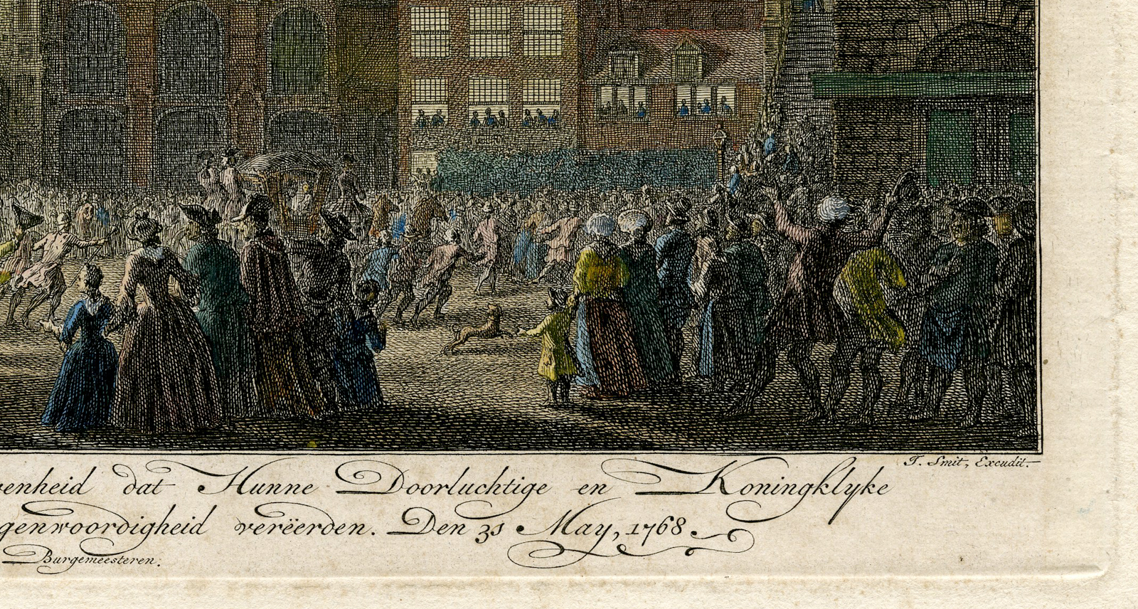 , Antique Master Print-ILLUMINATION-CITY HALL-AMSTERDAM-Fokke-c.1768, Pictura Antique Prints