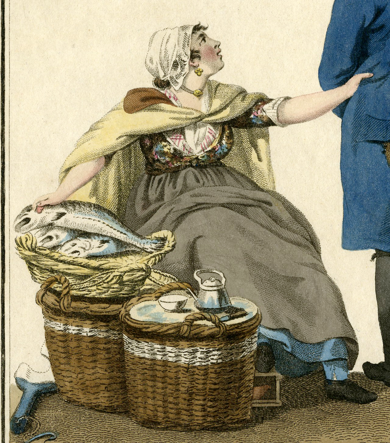 , Antique Print – COSTUME-DUTCH-SELLING FISH-AMSTERDAM-LOUIS PORTMAN after KUYPER – 1808, Pictura Antique Prints