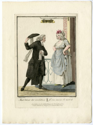 Antique Print - COSTUME-DUTCH-DRESS-ANNOUNCING DEATH-LOUIS PORTMAN after KUYPER - 1808
