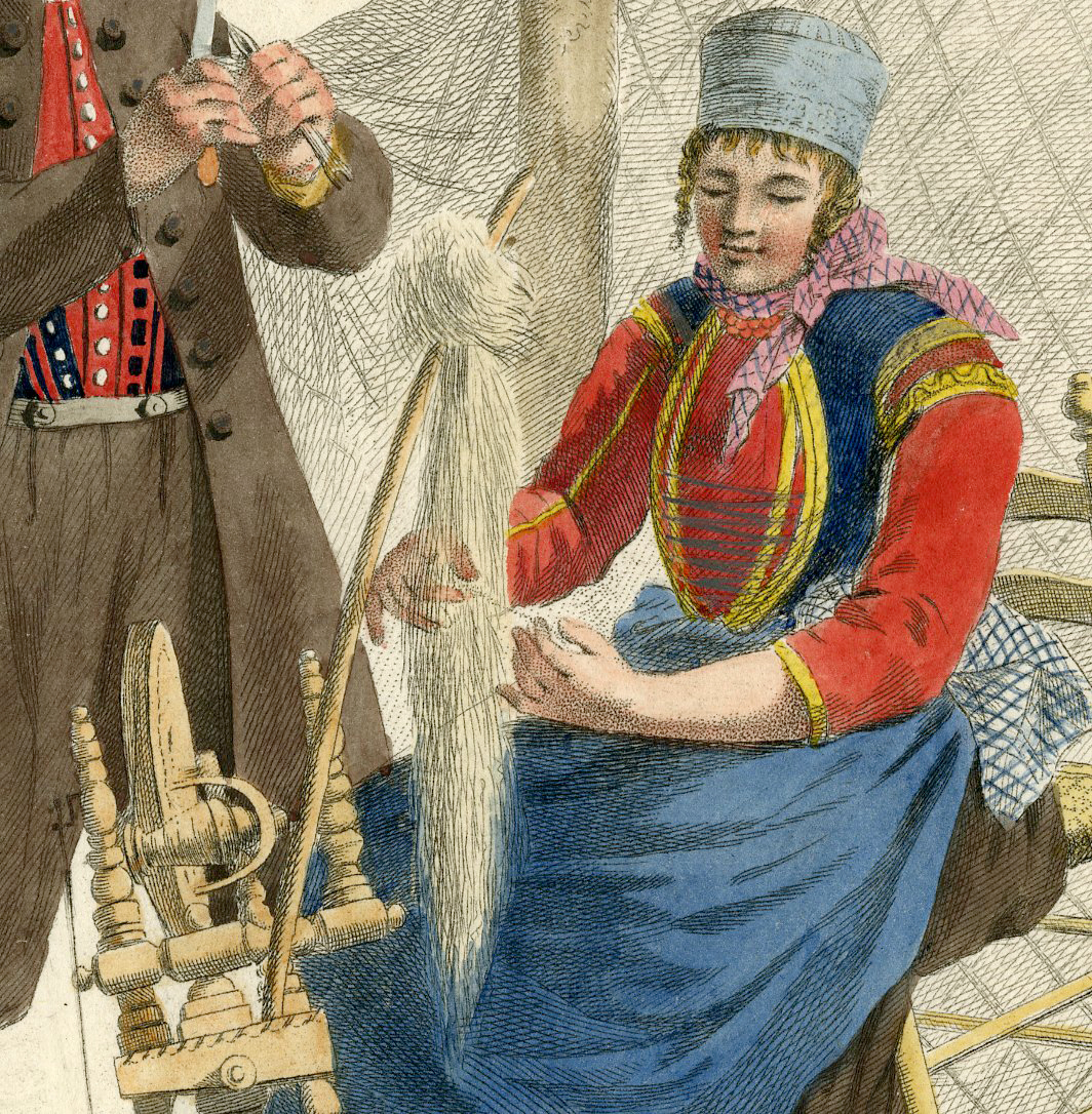 , Antique Print – COSTUME-DUTCH-SCHOKLAND-DRESS-FISHING-LOUIS PORTMAN after KUYPER – 1808, Pictura Antique Prints
