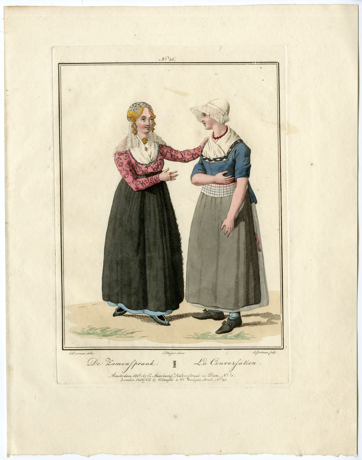 , Antique Print – COSTUME-DUTCH-KATWIJK AAN ZEE-VOLENDAM-LOUIS PORTMAN after KUYPER – 1808, Pictura Antique Prints