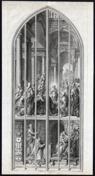 Antique Master Print-STAINED GLASS-CHRIST-AGE 12-TEACHING-van Noort-Tanje-1743